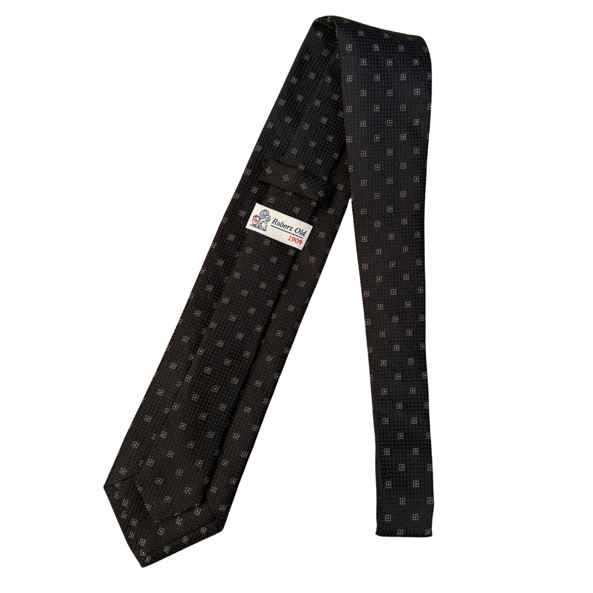 Italian three-fold Jacquard Black Neck Tie TIES/CRAVATS Robert Old