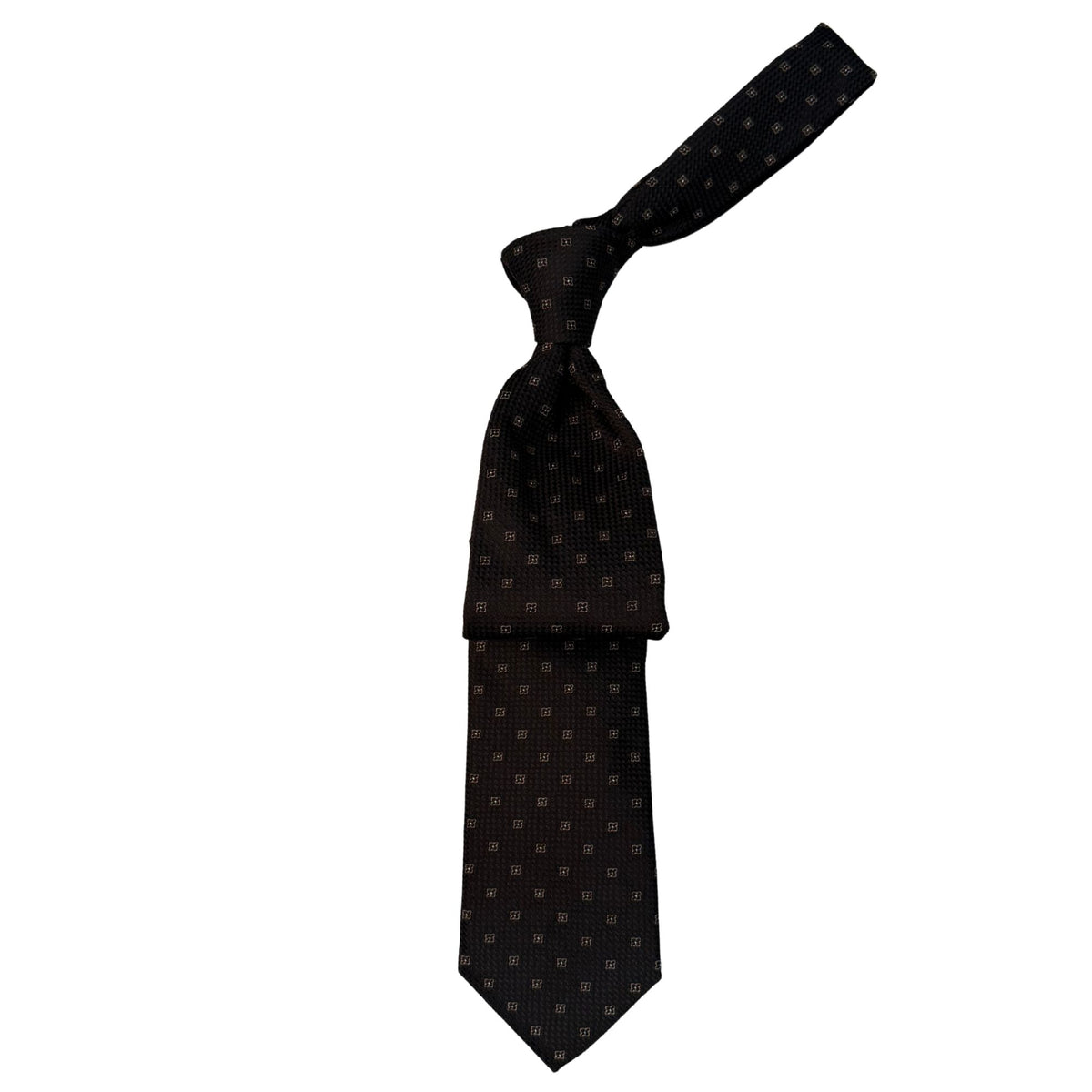 Italian three-fold Jacquard Black Neck Tie TIES/CRAVATS Robert Old