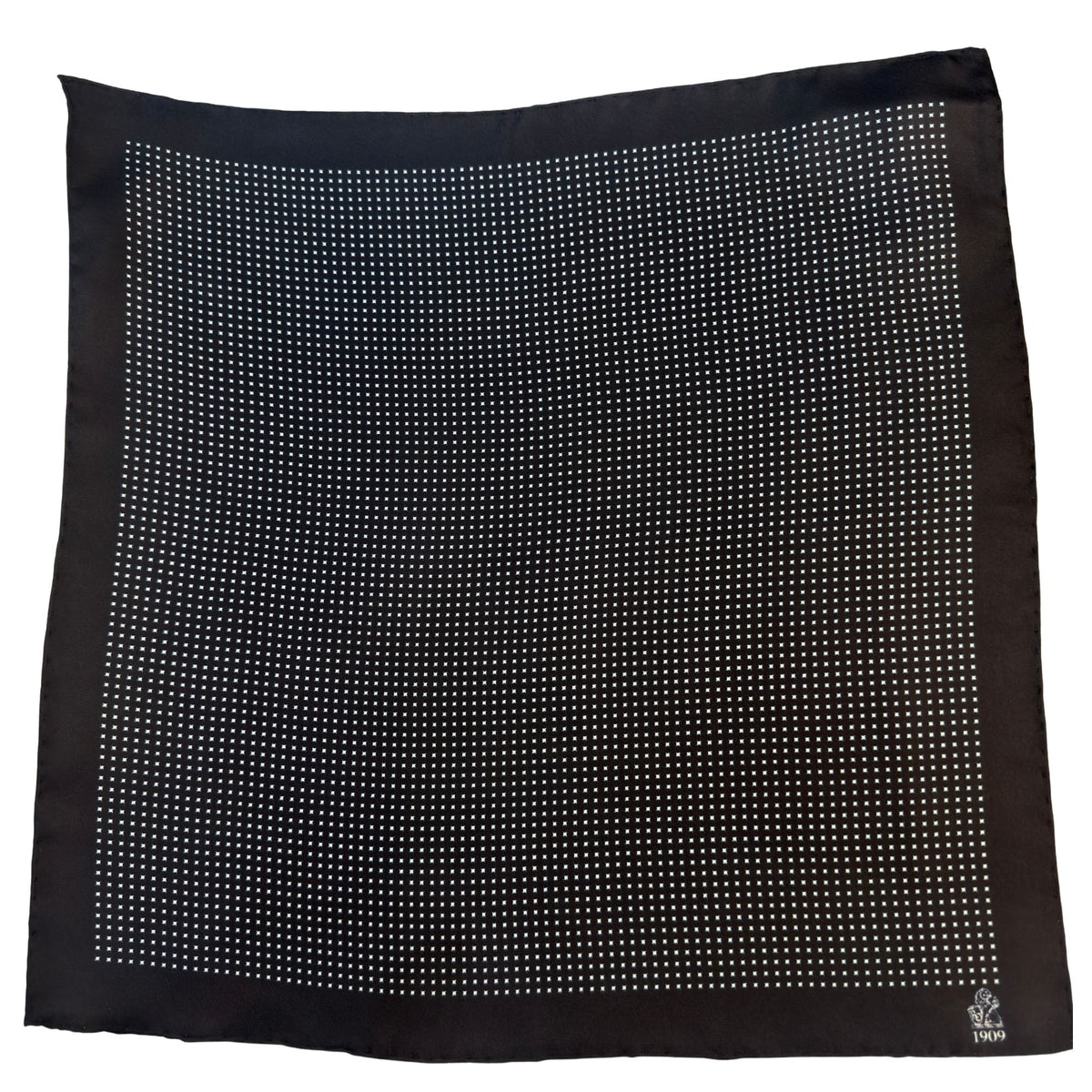 Hand rolled 16" Silk Handkerchief - Black HANDKERCHIEFS Robert Old