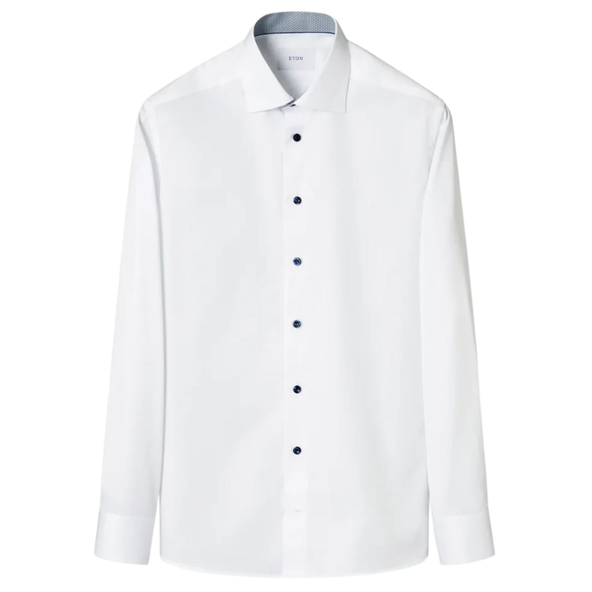 Eton - White Contrast Collar Signature Twill Slim Fit Shirt L/S SHIRTS Eton