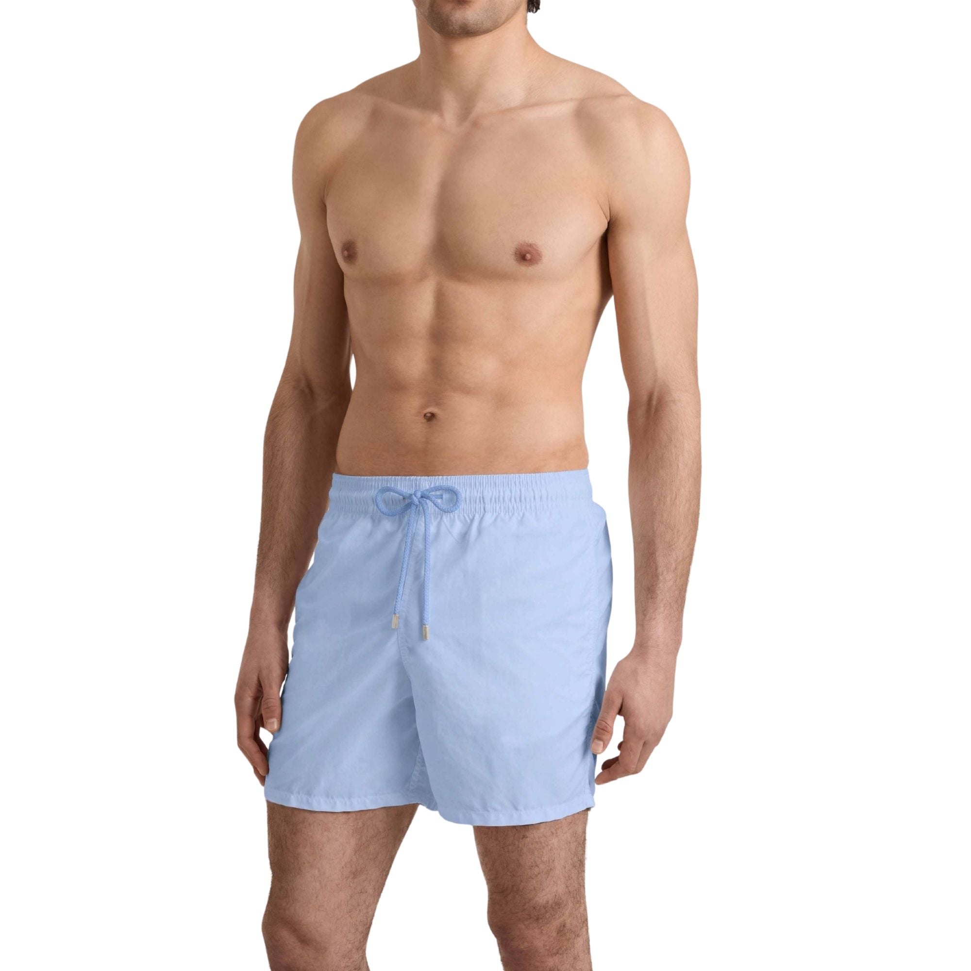 Vilebrequin - Flax Flower Blue 'Moorea' Solid Men Swim Shorts SWIMWEAR Vilebrequin