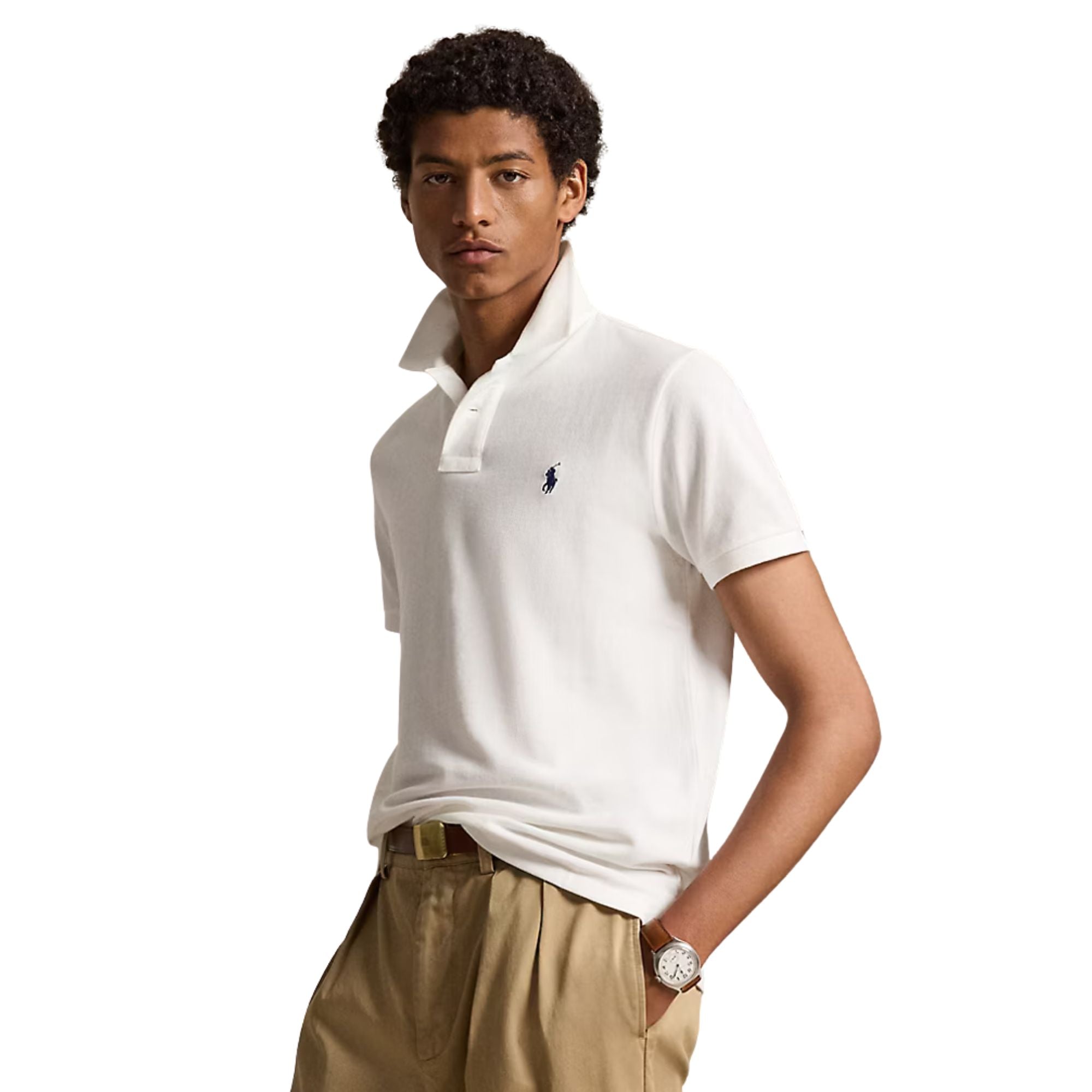 Polo Ralph Lauren - White Iconic Custom Slim Fit Mesh Polo S/S POLOS Ralph Lauren