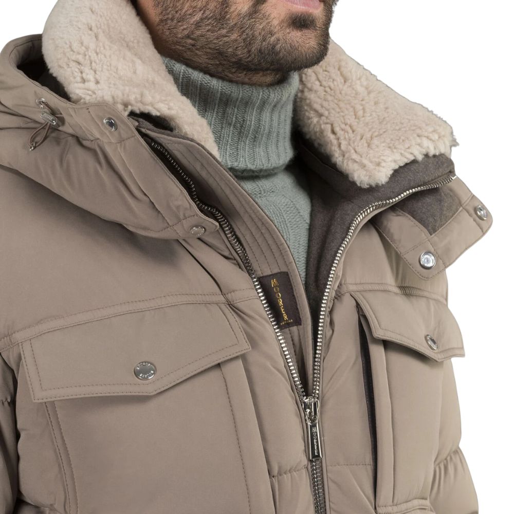 Moorer - Beige 'Alarick' Down-filled Bomber Jacket BLOUSONS MooRER
