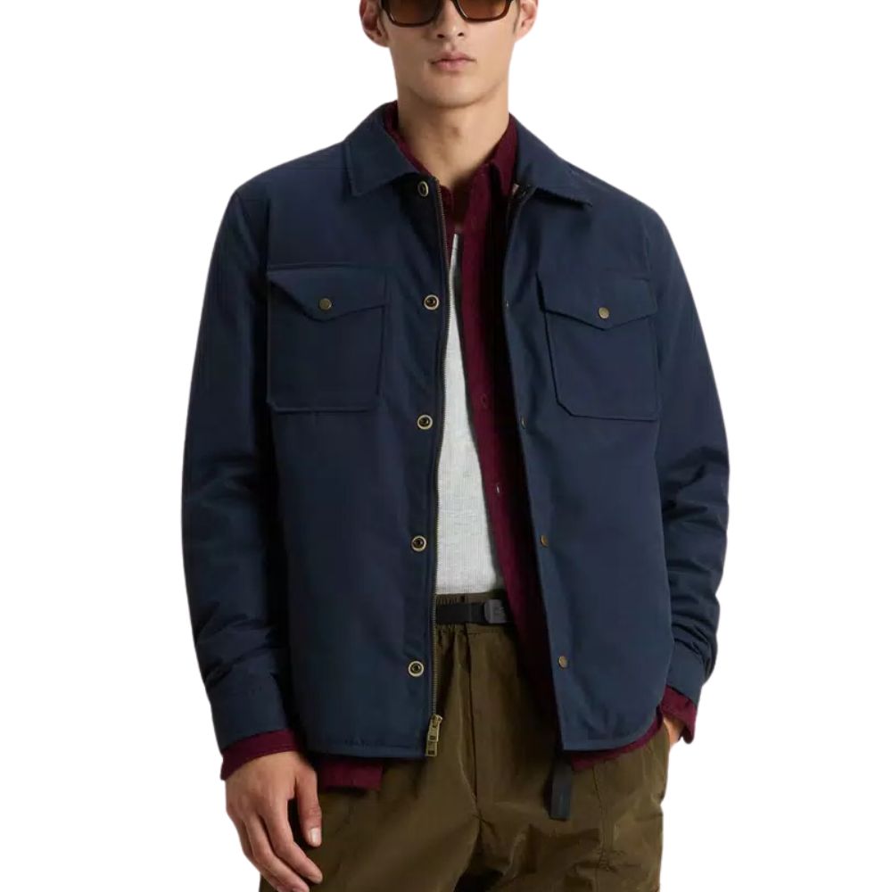 Woolrich - Navy Mountain Cloth Overshirt BLOUSONS WOOLRICH