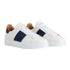 Woolrich - White & Navy Classic Court Calfskin Sneakers with Suede Details SHOES WOOLRICH