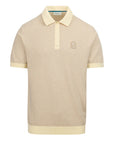 Sandbanks - Oat Two Tone 3 Button Knit Polo S/S POLOS Sandbanks