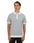 Sandbanks - Grey Two Tone 3 Button Knit Polo S/S POLOS Sandbanks