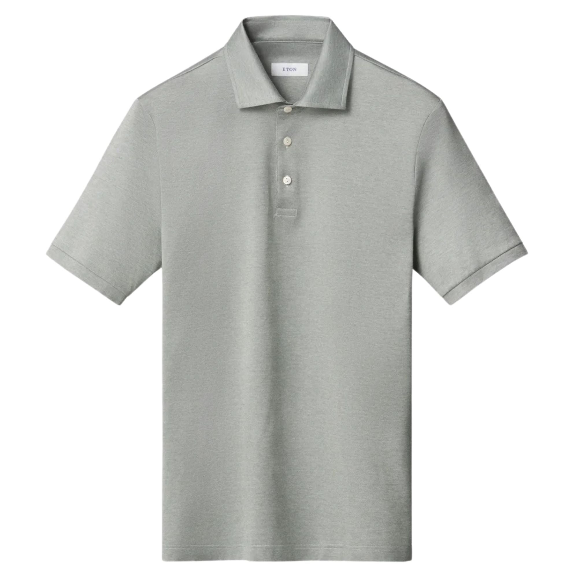 Eton - Green Filo di Scozia cotton Jacquard Polo Shirt S/S POLOS Eton