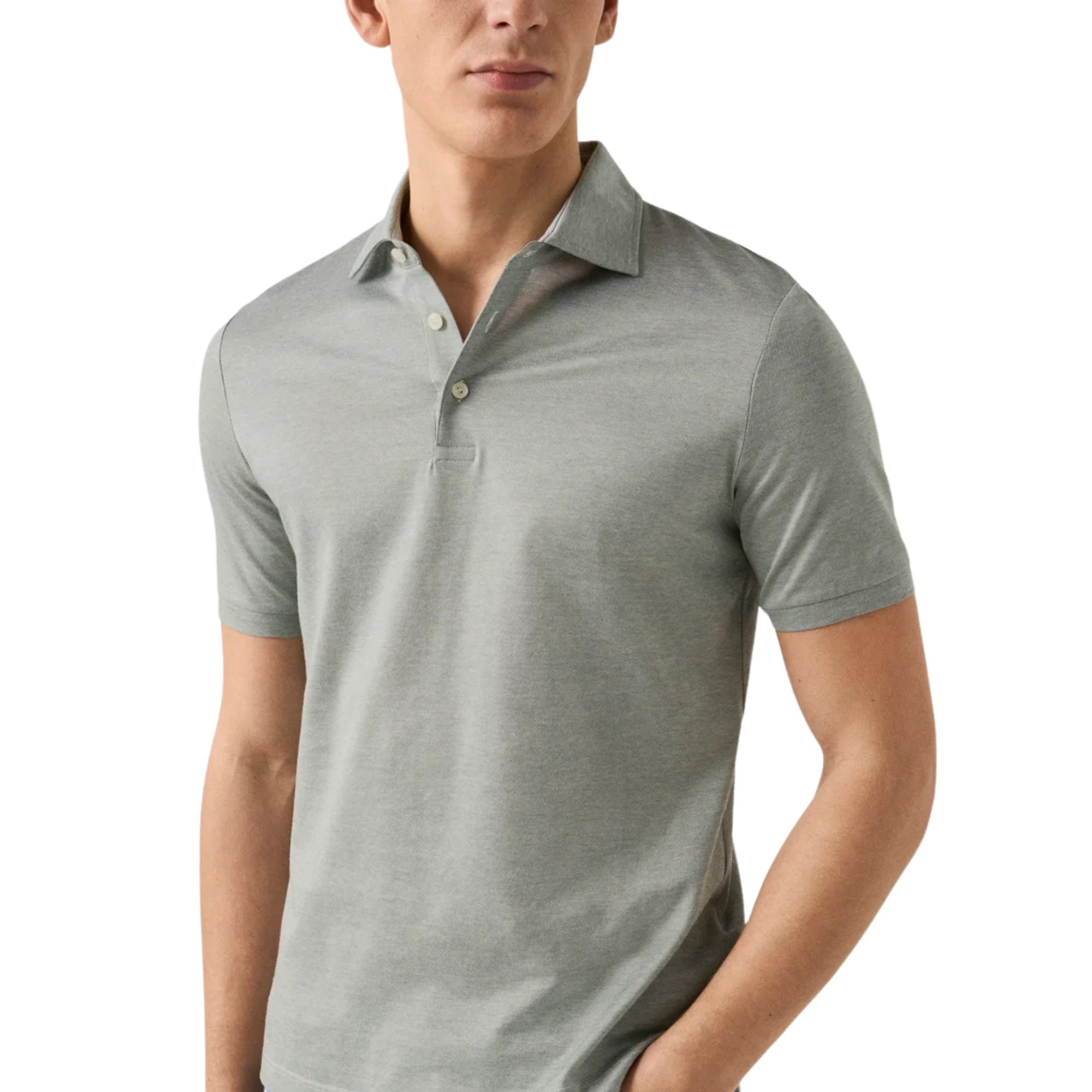 Eton - Green Filo di Scozia cotton Jacquard Polo Shirt S/S POLOS Eton