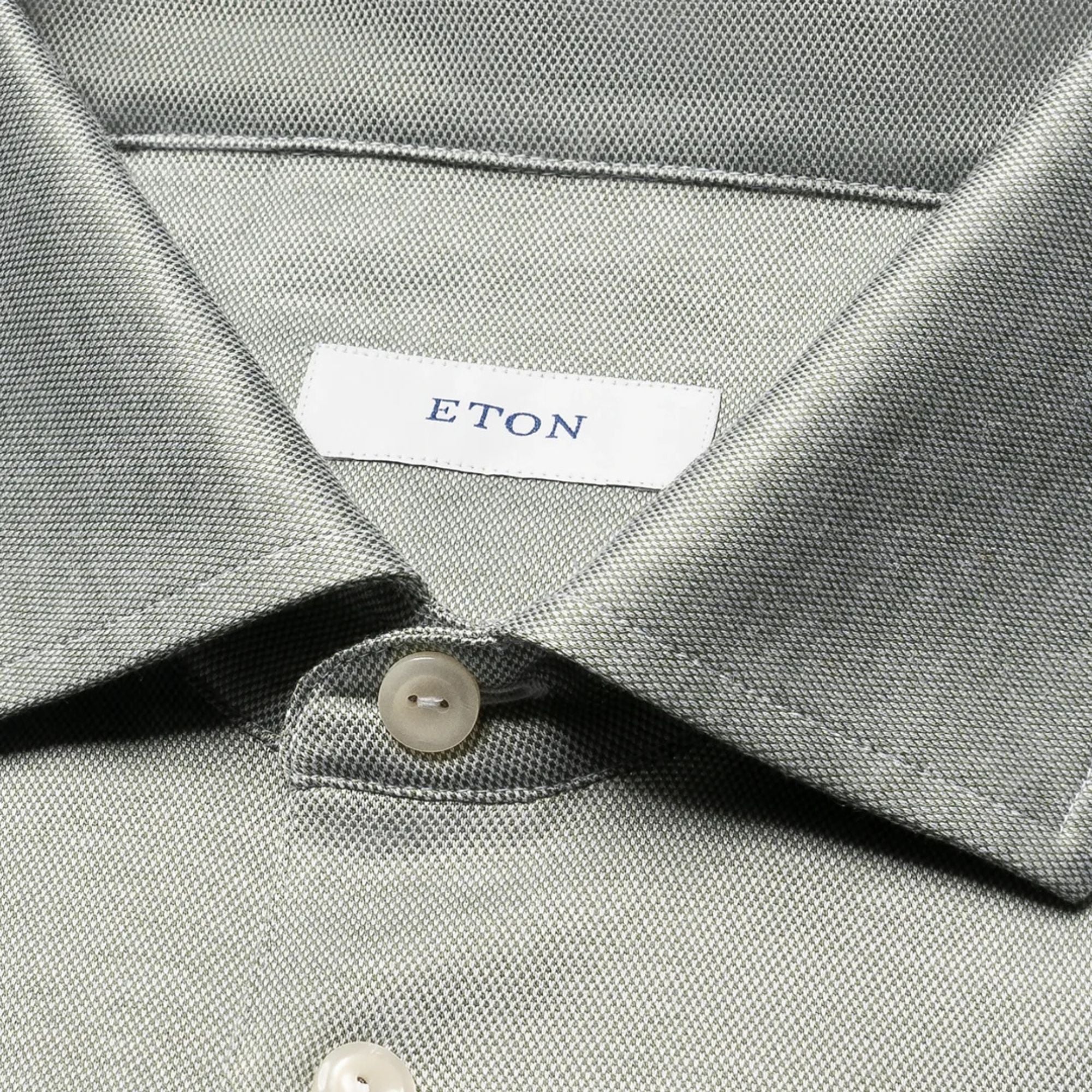 Eton - Green Filo di Scozia cotton Jacquard Polo Shirt S/S POLOS Eton