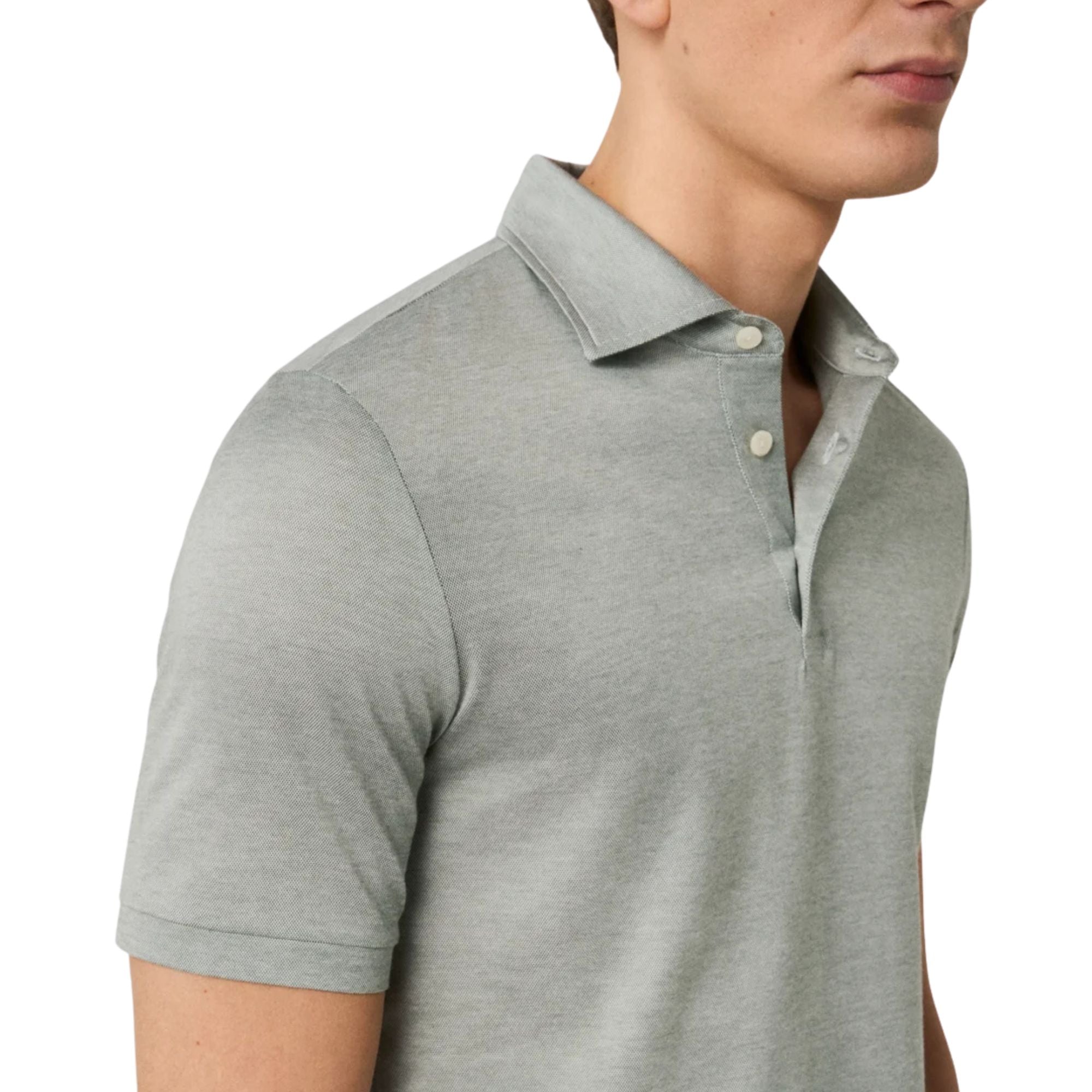 Eton - Green Filo di Scozia cotton Jacquard Polo Shirt S/S POLOS Eton