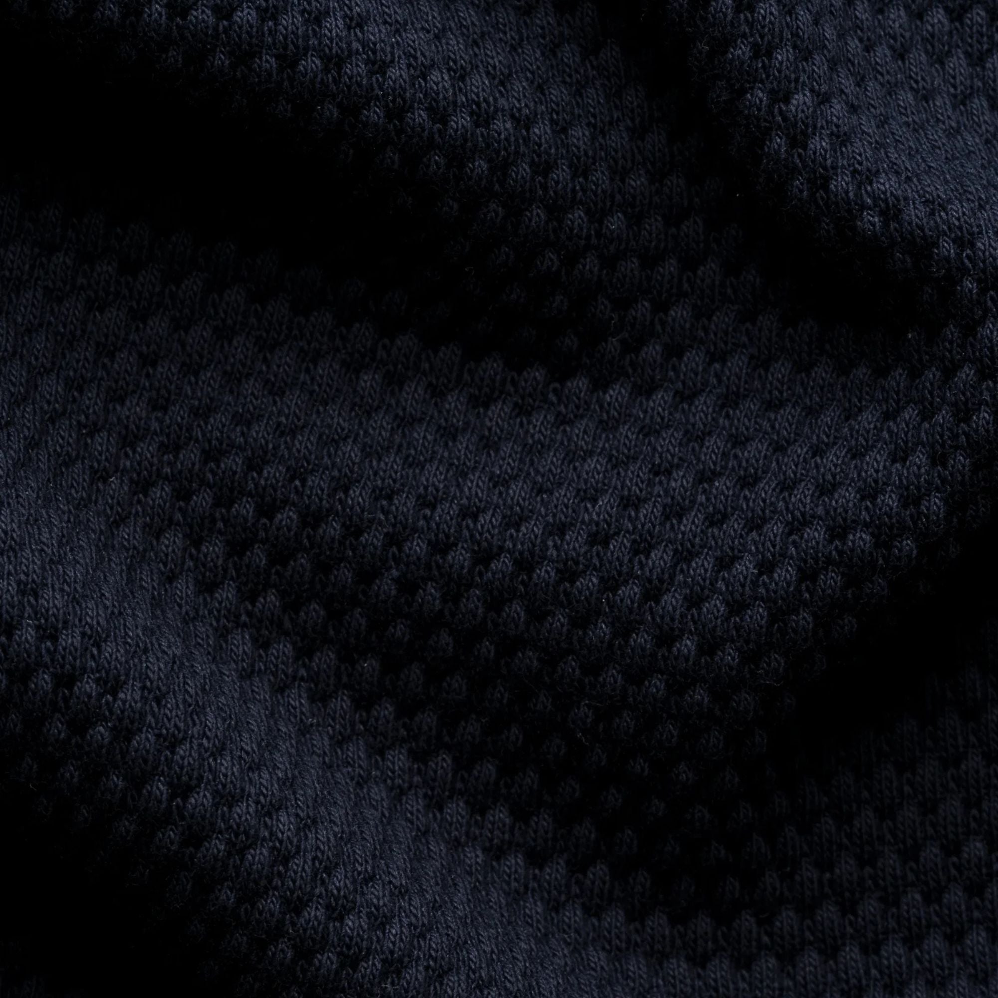 Eton - Navy Interlock Cotton Open Collar Knit Polo Shirt S/S POLOS Eton