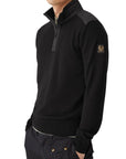 Belstaff - Kilmington Merino Zip Neck - Black KNITWEAR Belstaff