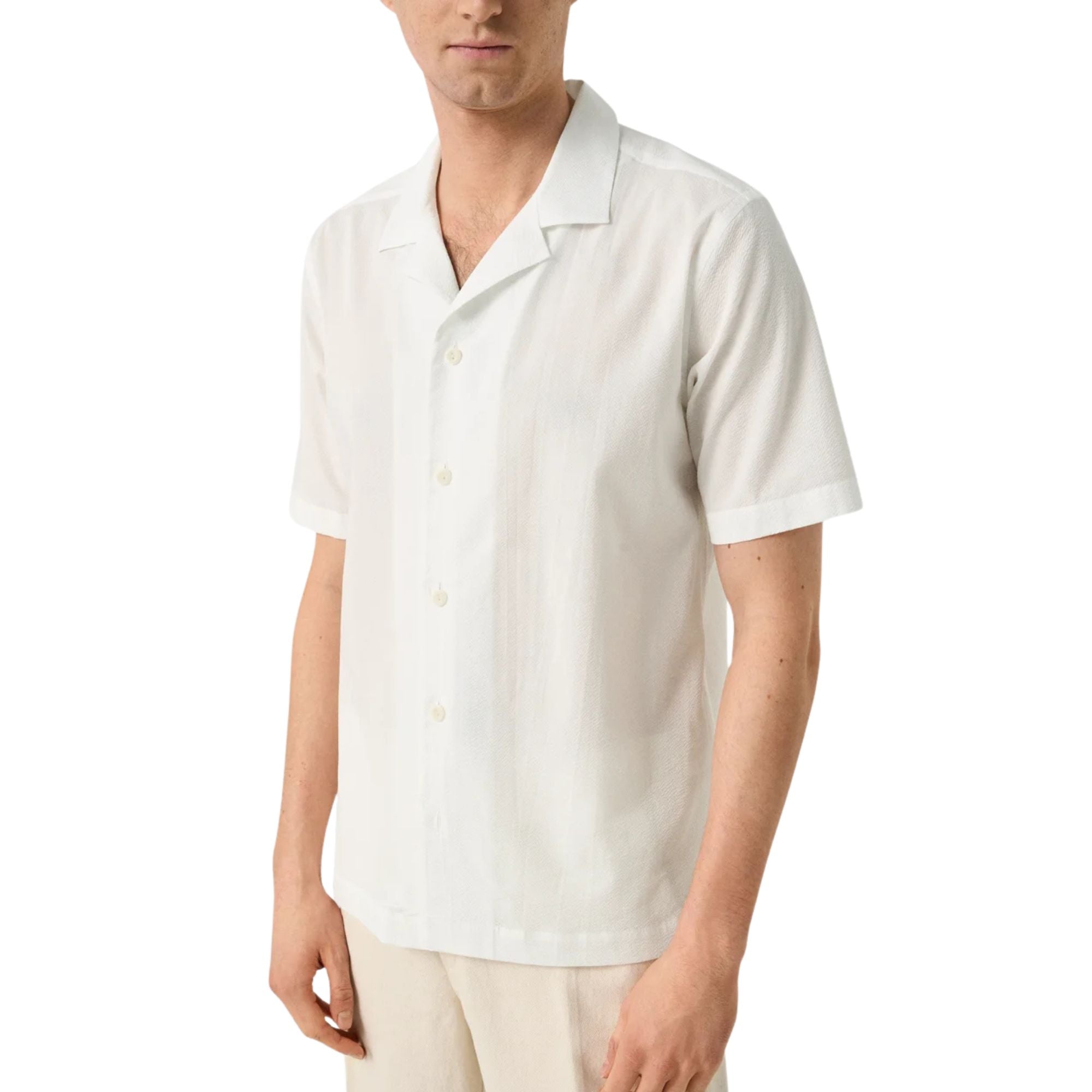 Eton - White Seersucker Resort Shirt S/S SHIRTS Eton
