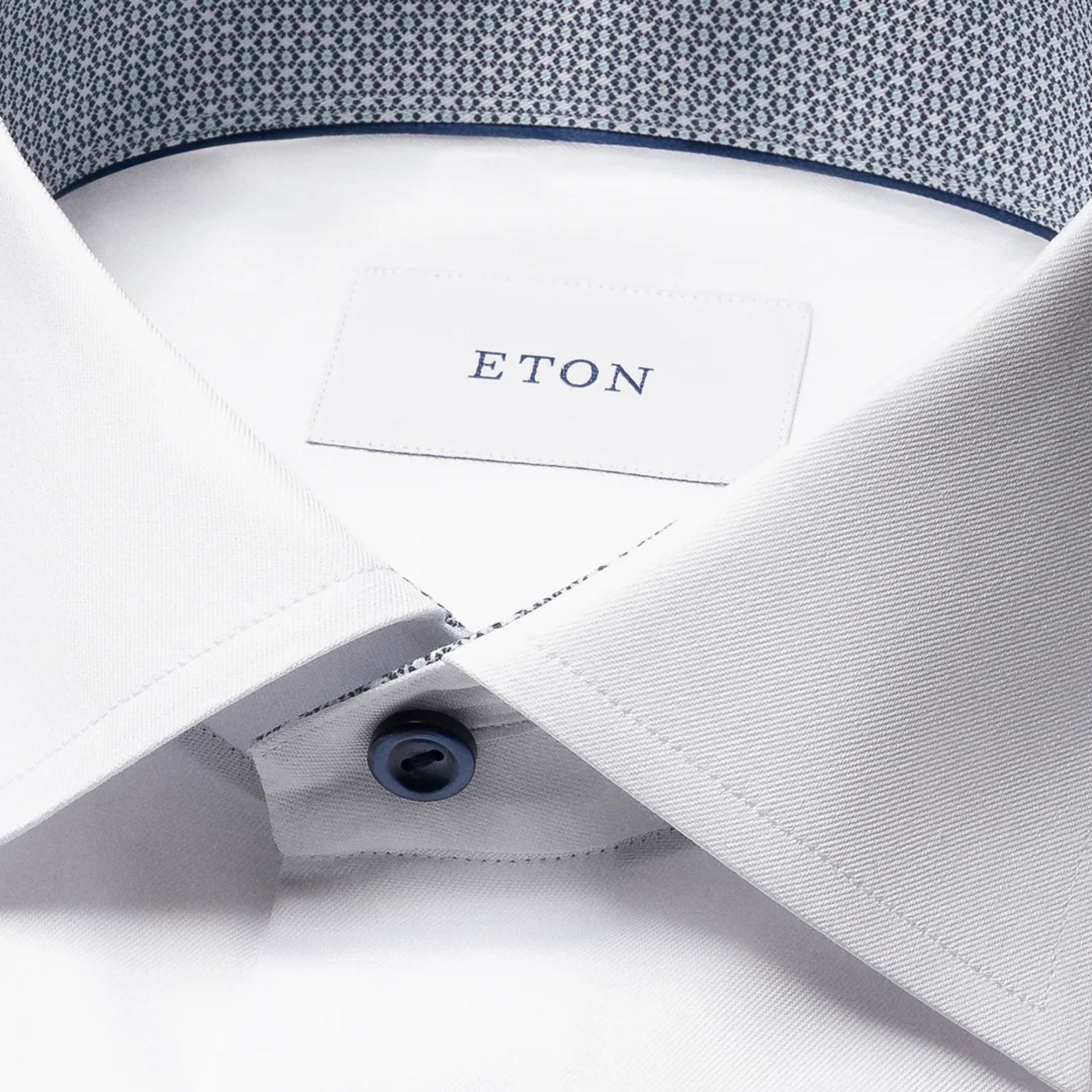 Eton - White Contrast Collar Signature Twill Slim Fit Shirt L/S SHIRTS Eton