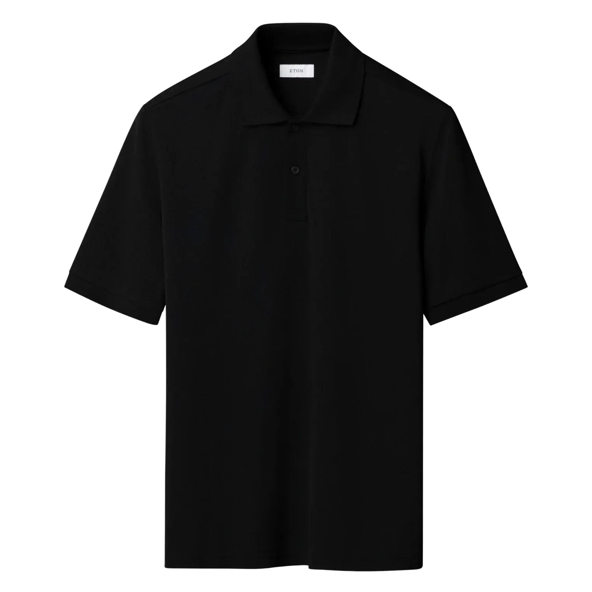 Eton - Black Piqué Polo Shirt S/S POLOS Eton