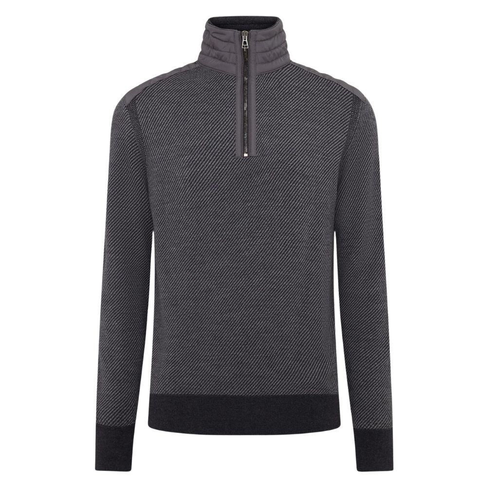 Belstaff - Charcoal Kilmington Merino Wool Quarter Zip Sweater KNITWEAR Belstaff