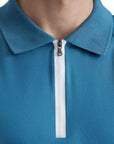 Sandbanks - Silicone Zip Polo Shirt Teal S/S POLOS Sandbanks