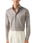 Eton - Brown Filo di Scozia Jersey Slim Fit Shirt L/S SHIRTS Eton