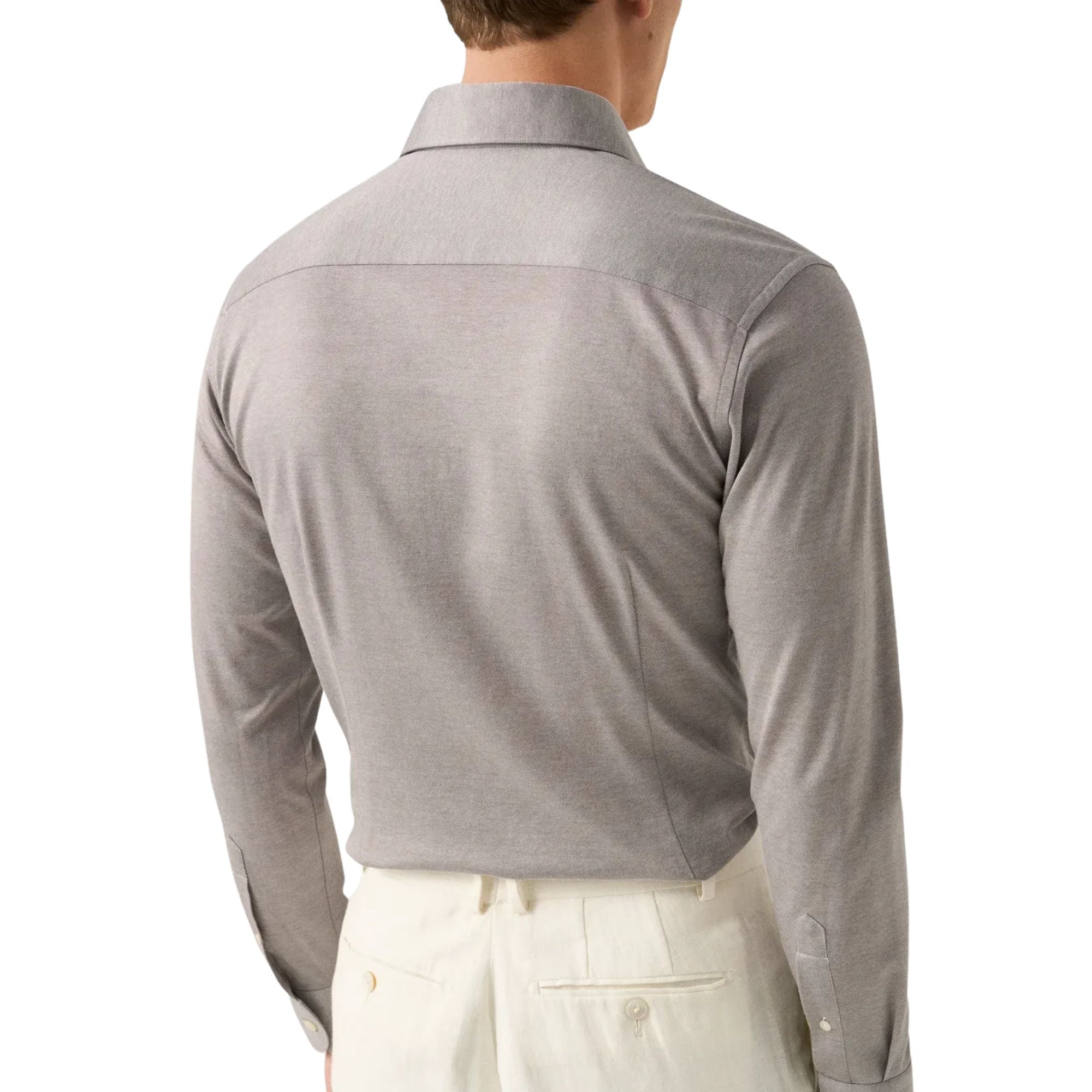 Eton - Brown Filo di Scozia Jersey Slim Fit Shirt L/S SHIRTS Eton