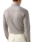 Eton - Brown Filo di Scozia Jersey Slim Fit Shirt L/S SHIRTS Eton