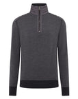 Belstaff - Charcoal Kilmington Merino Wool Quarter Zip Sweater KNITWEAR Belstaff
