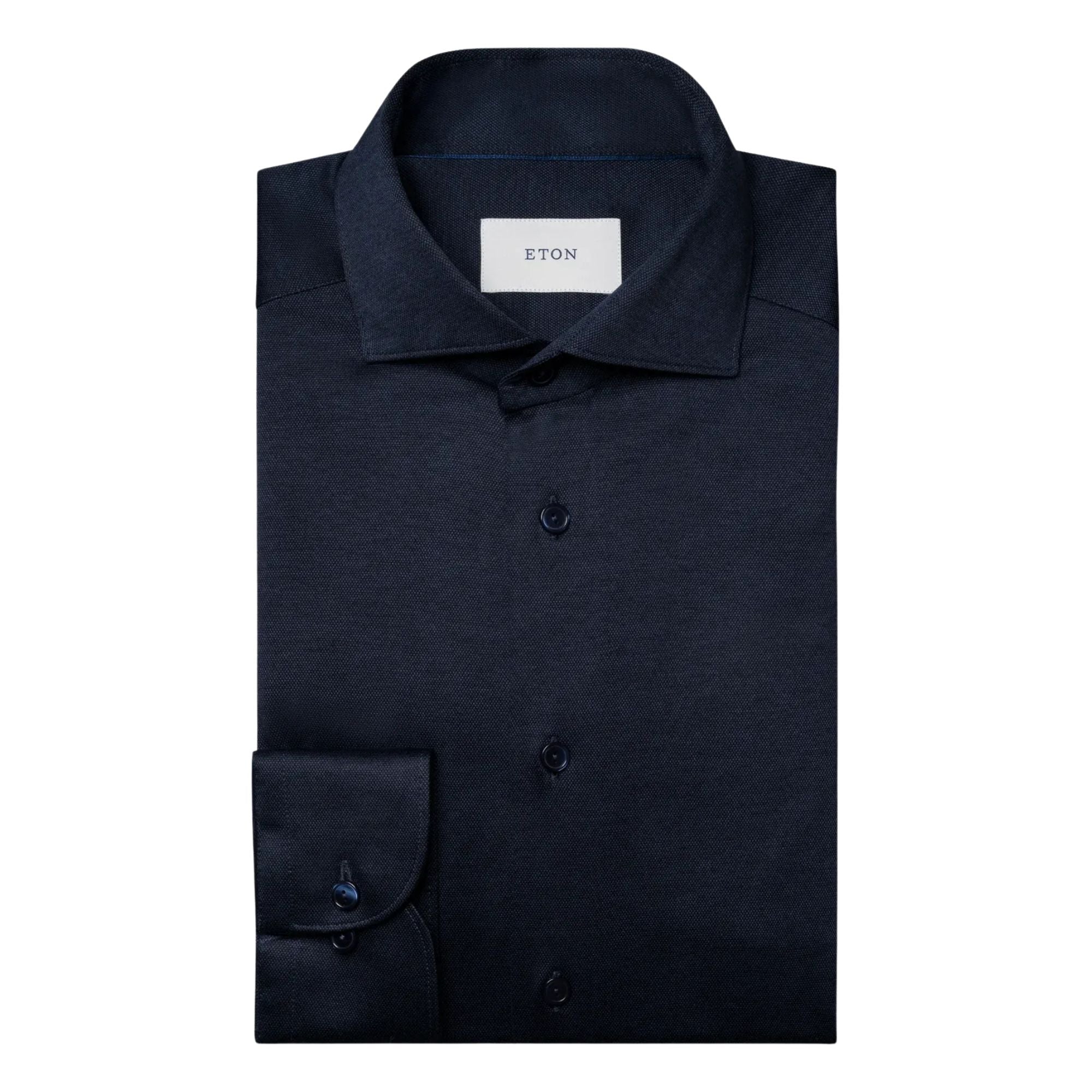 Eton - Dark Navy Filo di Scozia Jersey Slim Fit Shirt L/S SHIRTS Eton