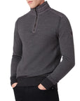 Belstaff - Charcoal Kilmington Merino Wool Quarter Zip Sweater KNITWEAR Belstaff