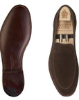 Crockett & Jones - Salcombe Dark Brown Suede Loafer SHOES Crockett & Jones