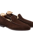 Crockett & Jones - Salcombe Dark Brown Suede Loafer SHOES Crockett & Jones