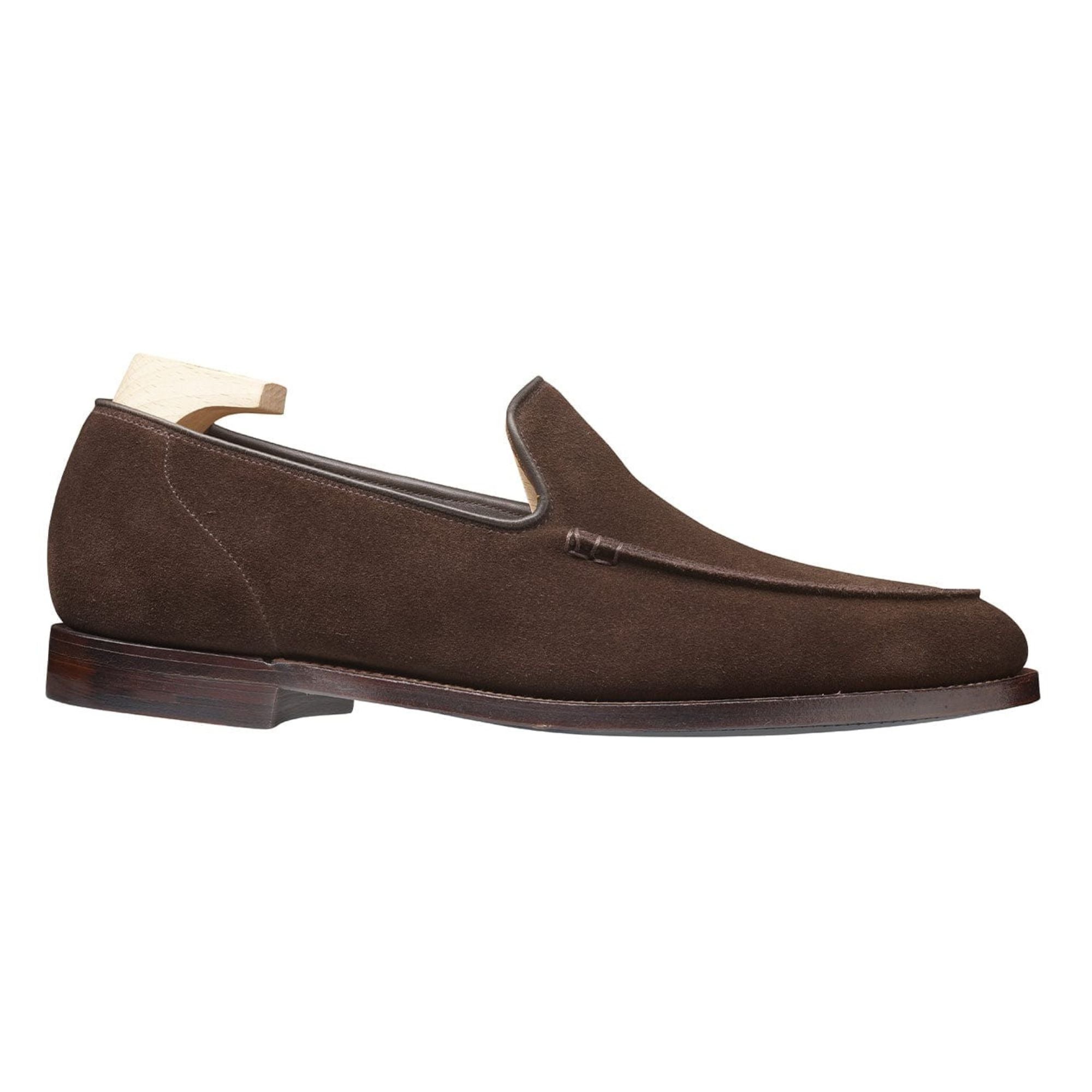 Crockett & Jones - Salcombe Dark Brown Suede Loafer SHOES Crockett & Jones