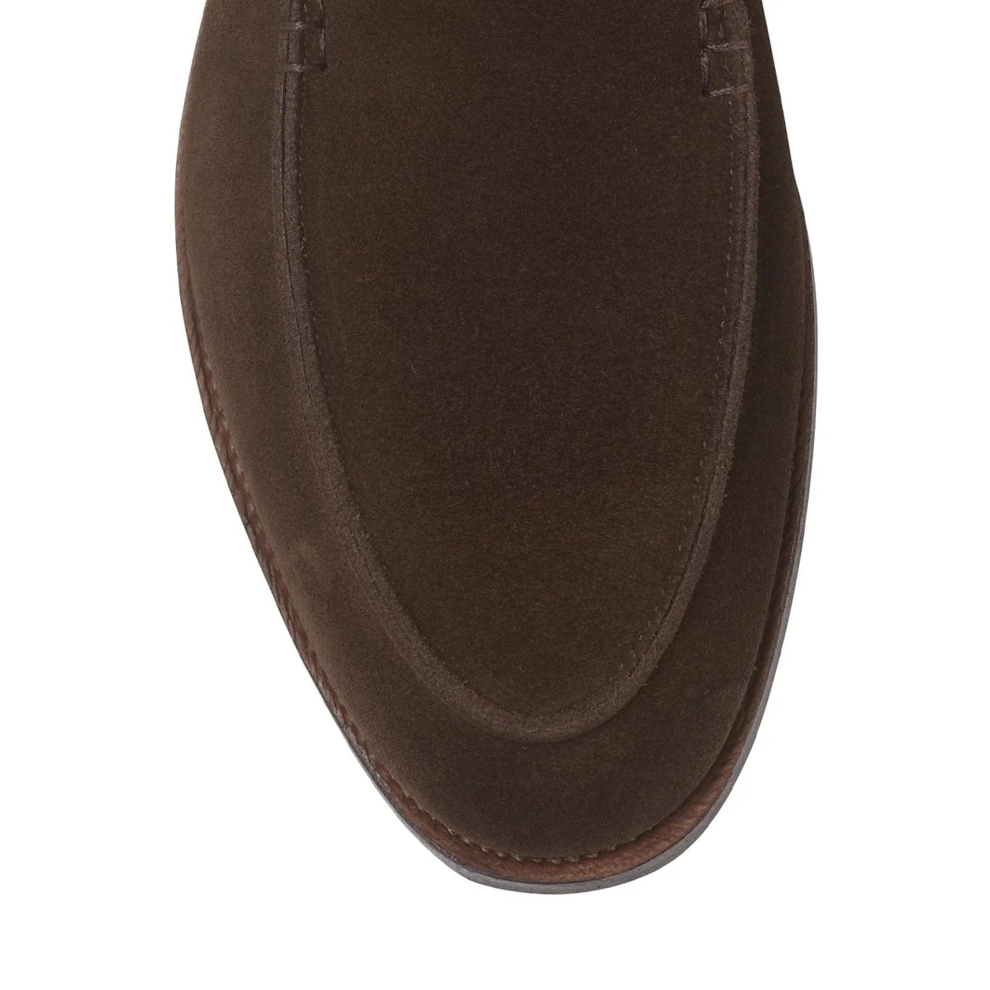 Crockett &amp; Jones - Salcombe Dark Brown Suede Loafer SHOES Crockett &amp; Jones