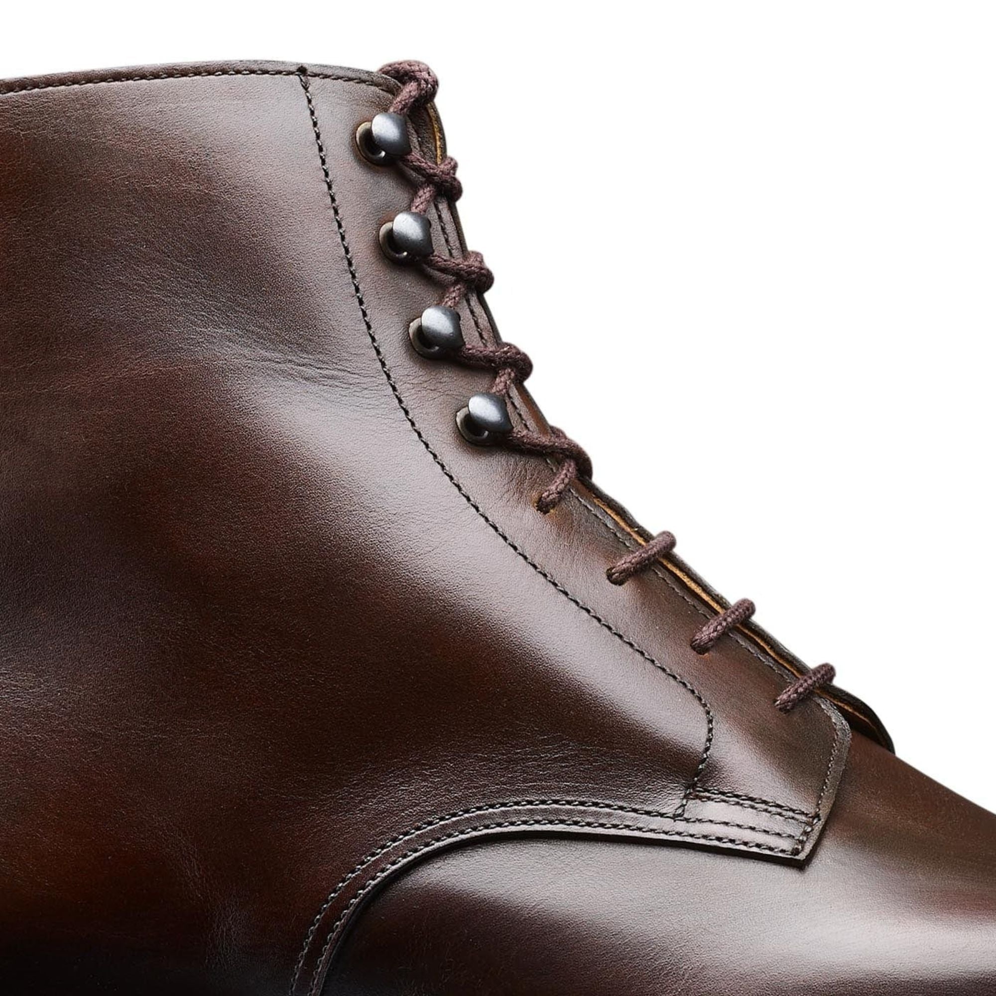 Crockett &amp; Jones - Dark Brown Argyll Wax Calf Derby Boot SHOES Crockett &amp; Jones