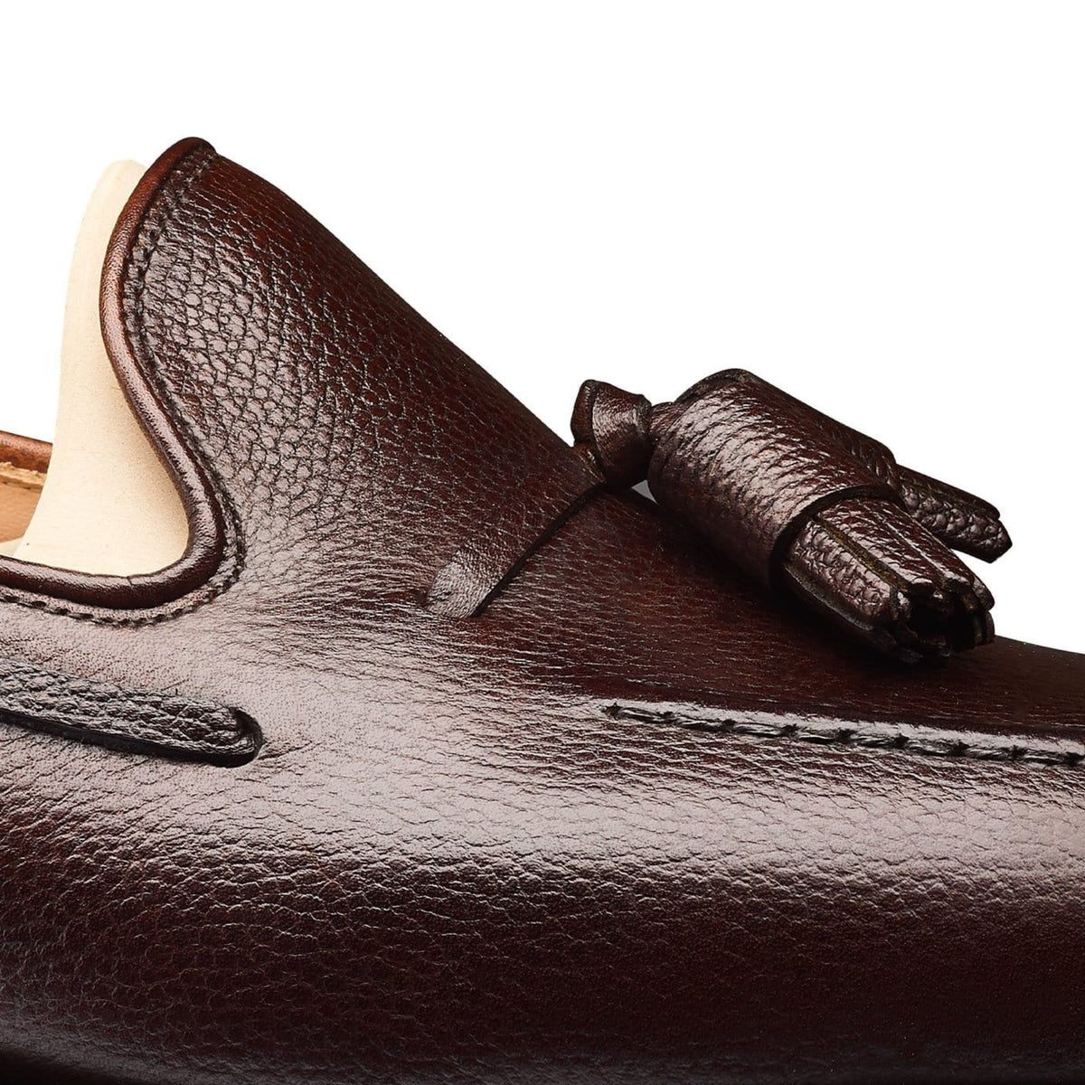 Crockett &amp; Jones - Cavendish Dark Brown Pebble Grain Tassel Loafer SHOES Crockett &amp; Jones