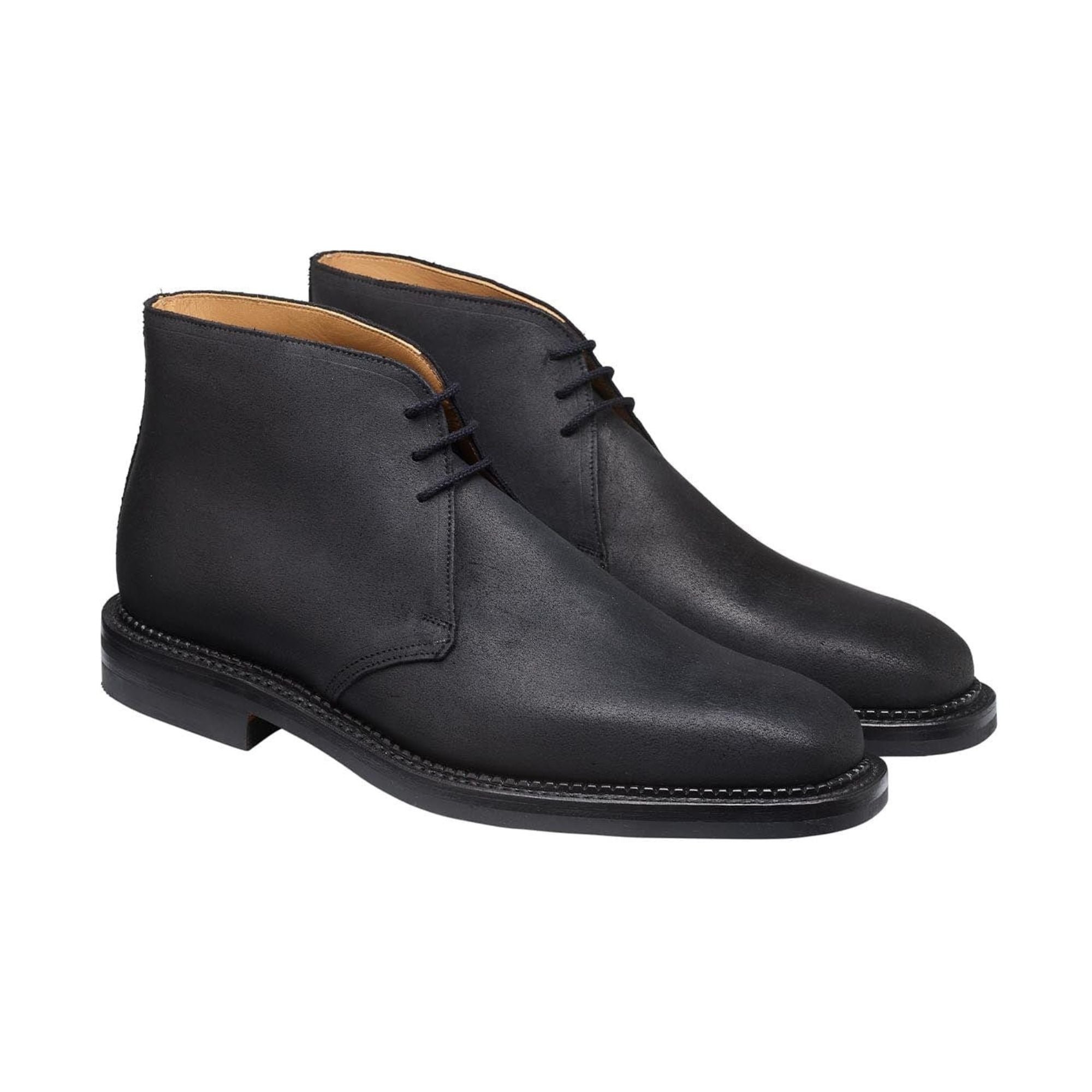Crockett & Jones - Molton Black Rough-Out Suede Boots SHOES Crockett & Jones