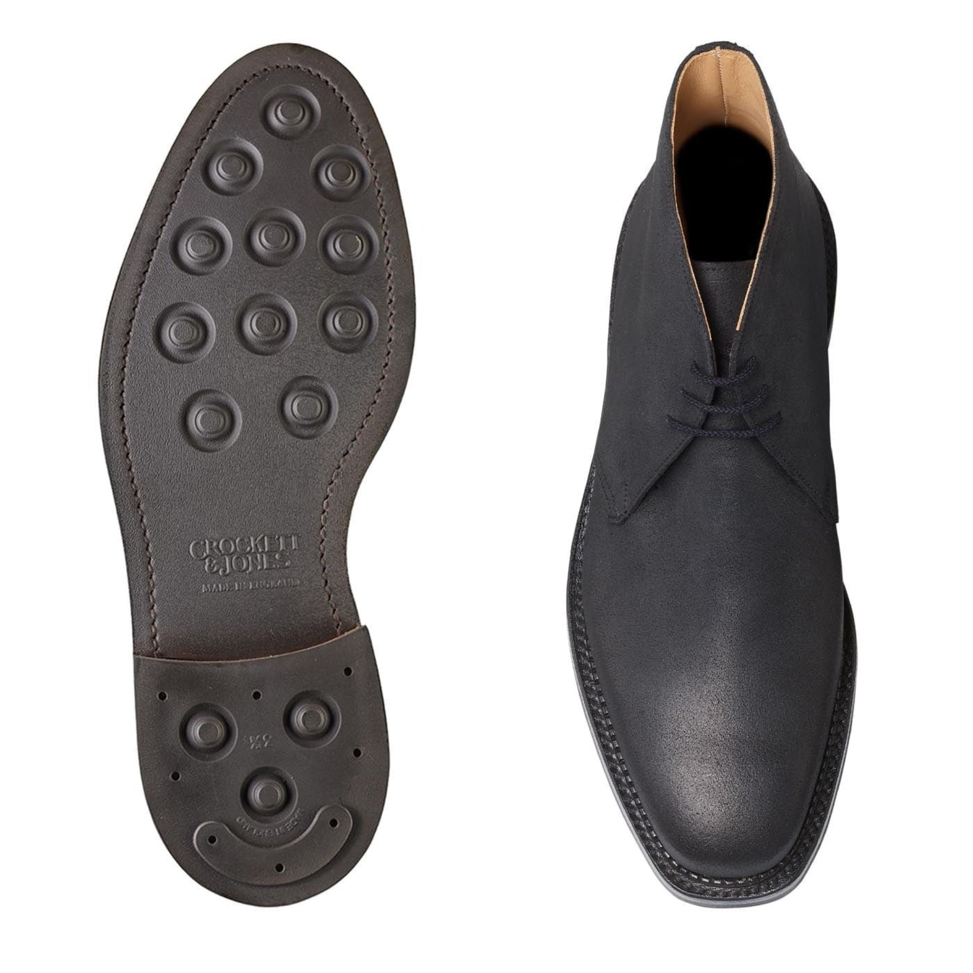 Crockett & Jones - Molton Black Rough-Out Suede Boots SHOES Crockett & Jones
