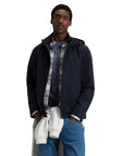 Woolrich - Navy Pacific Jacket in Two-Layered Fabric BLOUSONS WOOLRICH