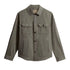 Woolrich - Smokey Olive Garment-Dyed Safari Overshirt in Cotton and Linen Blend L/S SHIRTS WOOLRICH