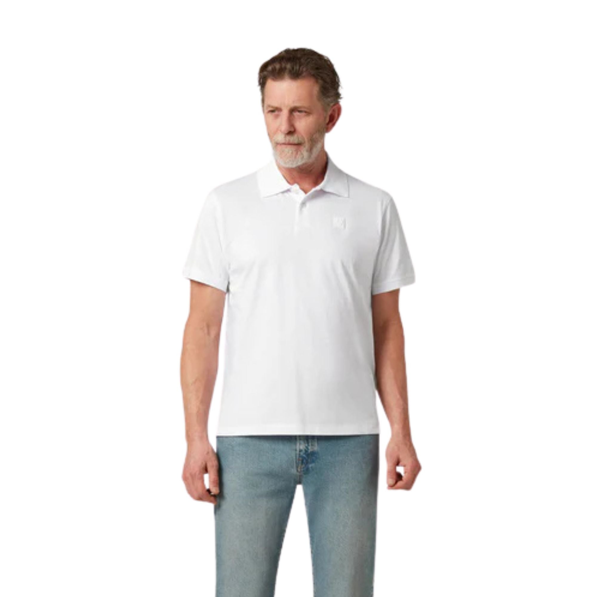 Belstaff - White Mercerised Cotton Steel Polo S/S POLOS Belstaff