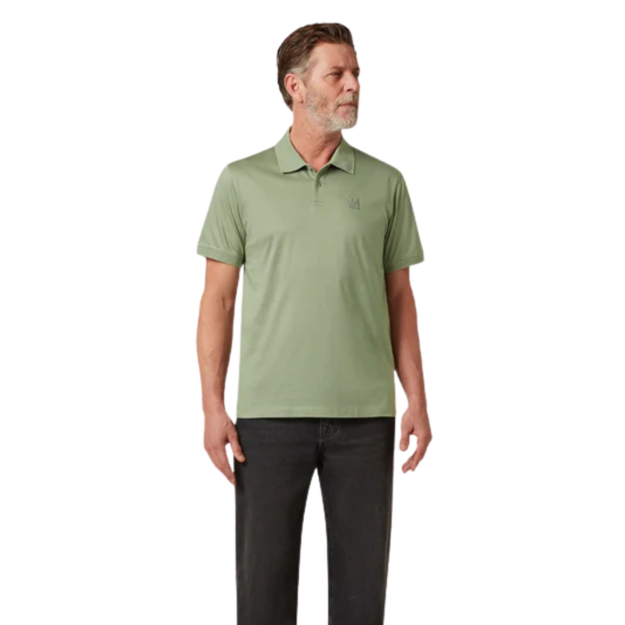 Belstaff - Lichen Green Mercerised Cotton Steel Polo S/S POLOS Belstaff