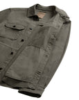 Woolrich - Smokey Olive Garment-Dyed Safari Overshirt in Cotton and Linen Blend L/S SHIRTS WOOLRICH