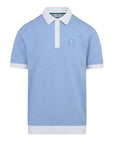 Sandbanks - Dusty Blue Tone 3 Button Knit Polo S/S POLOS Sandbanks