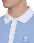 Sandbanks - Dusty Blue Tone 3 Button Knit Polo S/S POLOS Sandbanks