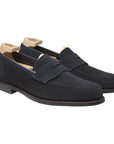 Crockett & Jones - Harvard II Navy Suede Penny Loafers City Sole SHOES Crockett & Jones
