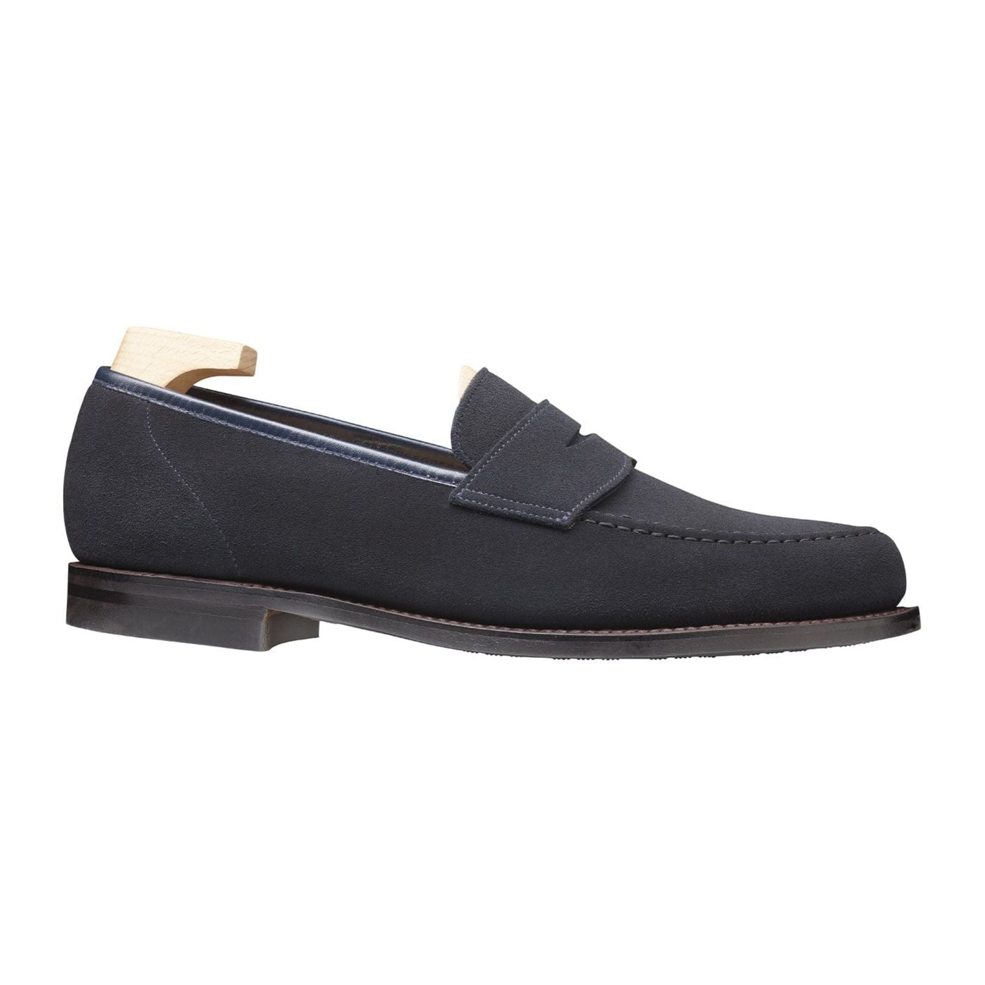 Crockett & Jones - Harvard II Navy Suede Penny Loafers City Sole SHOES Crockett & Jones