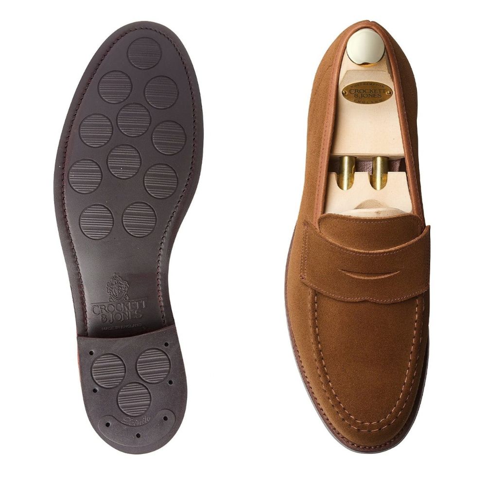 Crockett &amp; Jones - Harvard 2 Snuff Suede  Penny Loafer City Sole