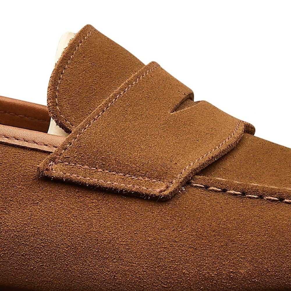 Crockett &amp; Jones - Harvard 2 Snuff Suede  Penny Loafer City Sole