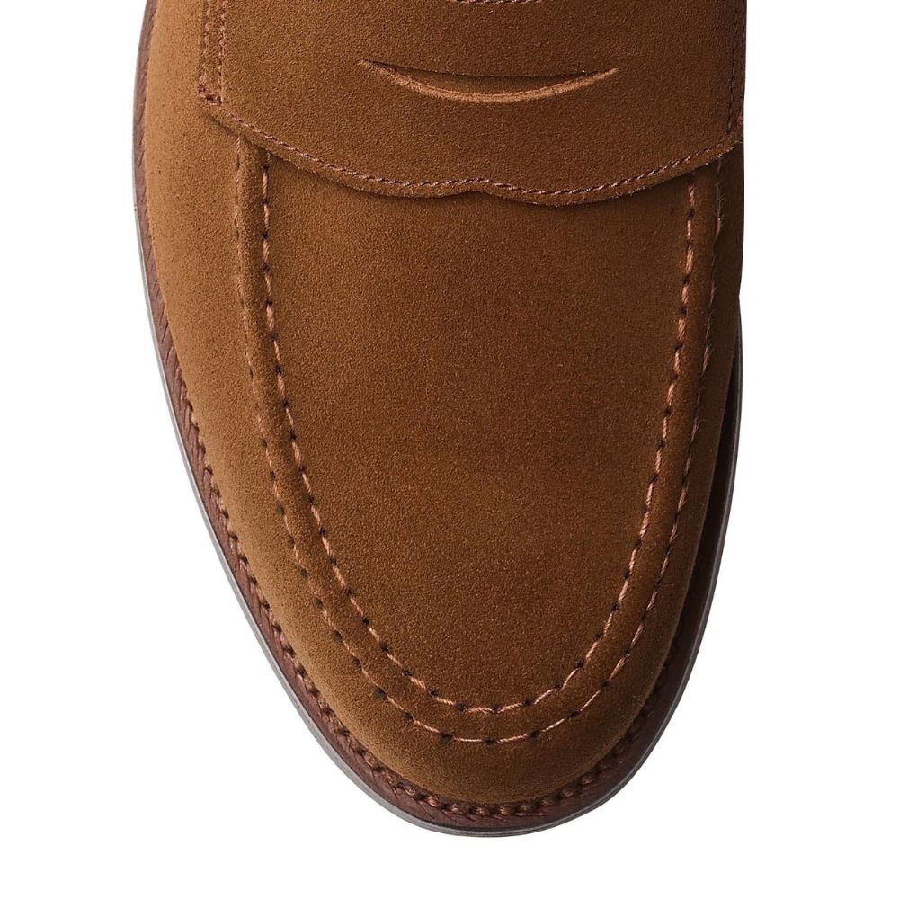 Crockett &amp; Jones - Harvard 2 Snuff Suede  Penny Loafer City Sole