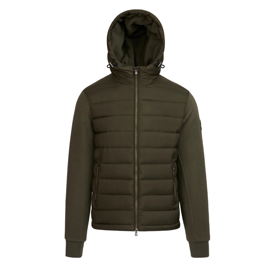 Sandbanks - Khaki Outlander Polar Fleece Hooded Hybrid Jacket