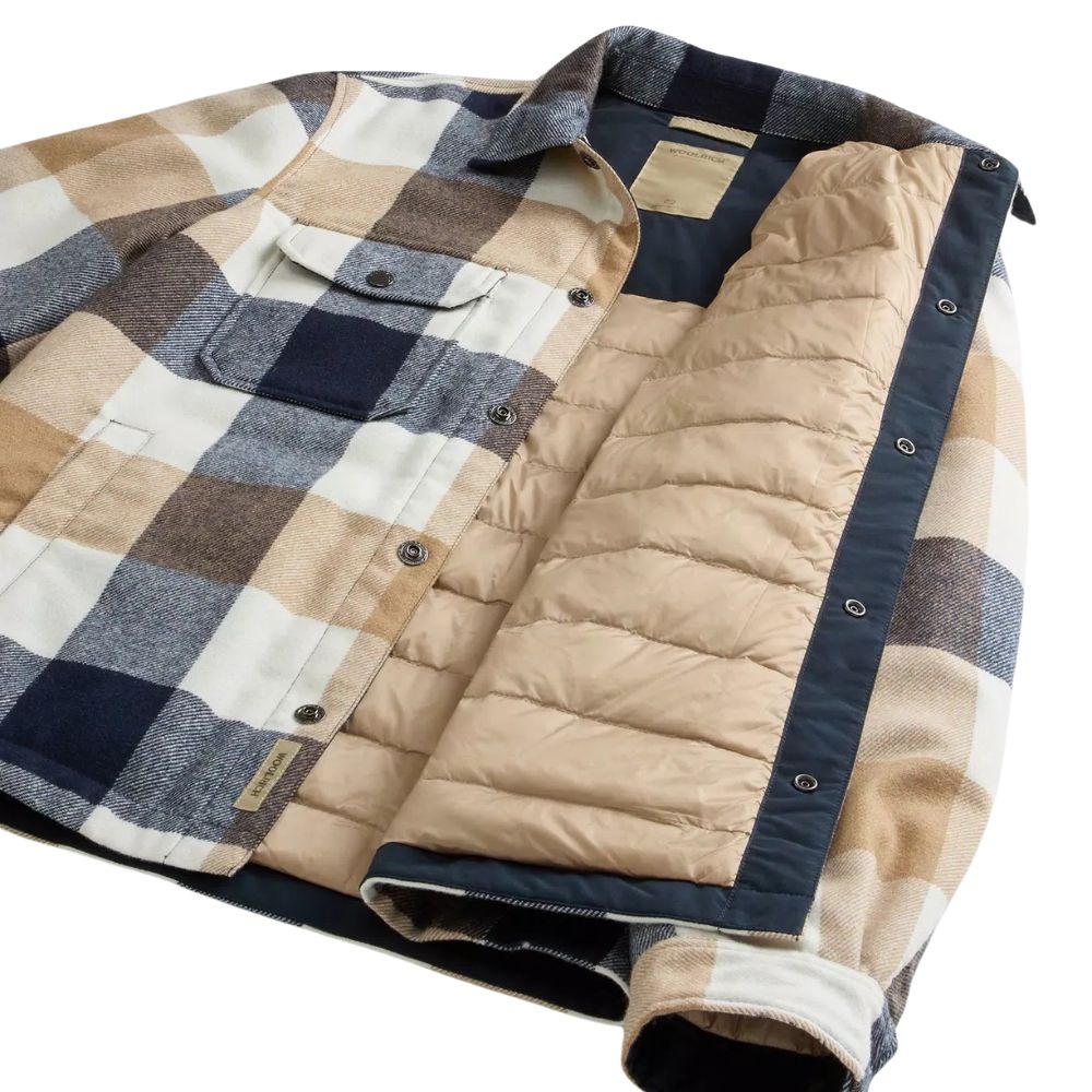 Woolrich - Alaskan Check Overshirt in Recycled Italian Wool Blend BLOUSONS WOOLRICH
